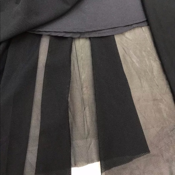 Topshop Tulle Asymmetric Black Midi Skirt Lace - Picture 7 of 8